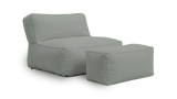 Gray bean bag chair on a white background