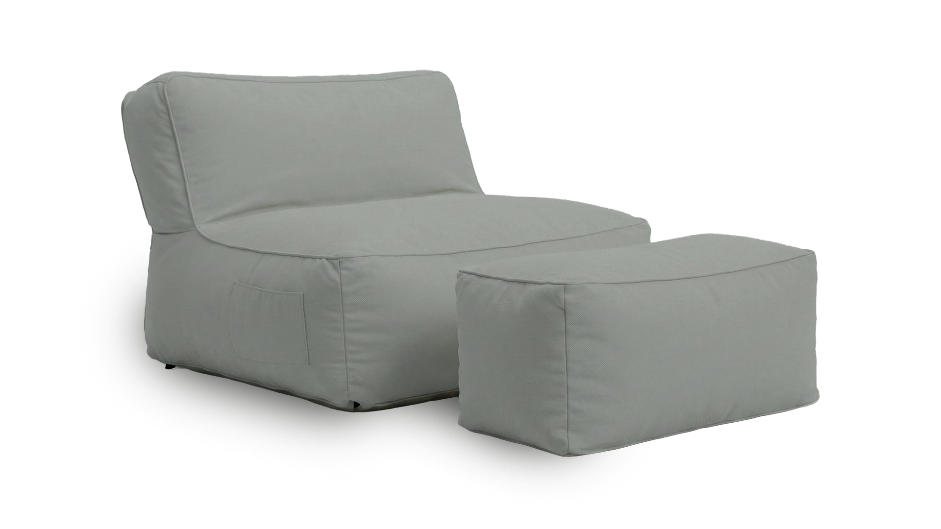 Gray bean bag chair on a white background