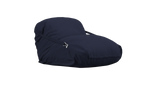 Navy blue car cover on a white background