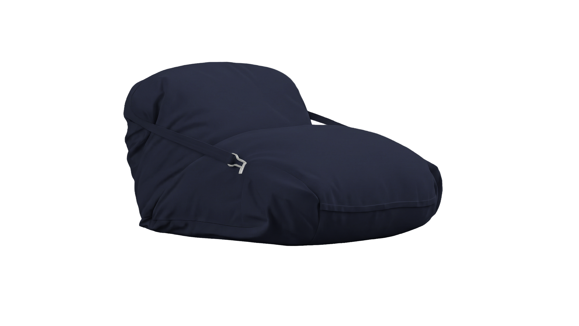 Navy blue car cover on a white background