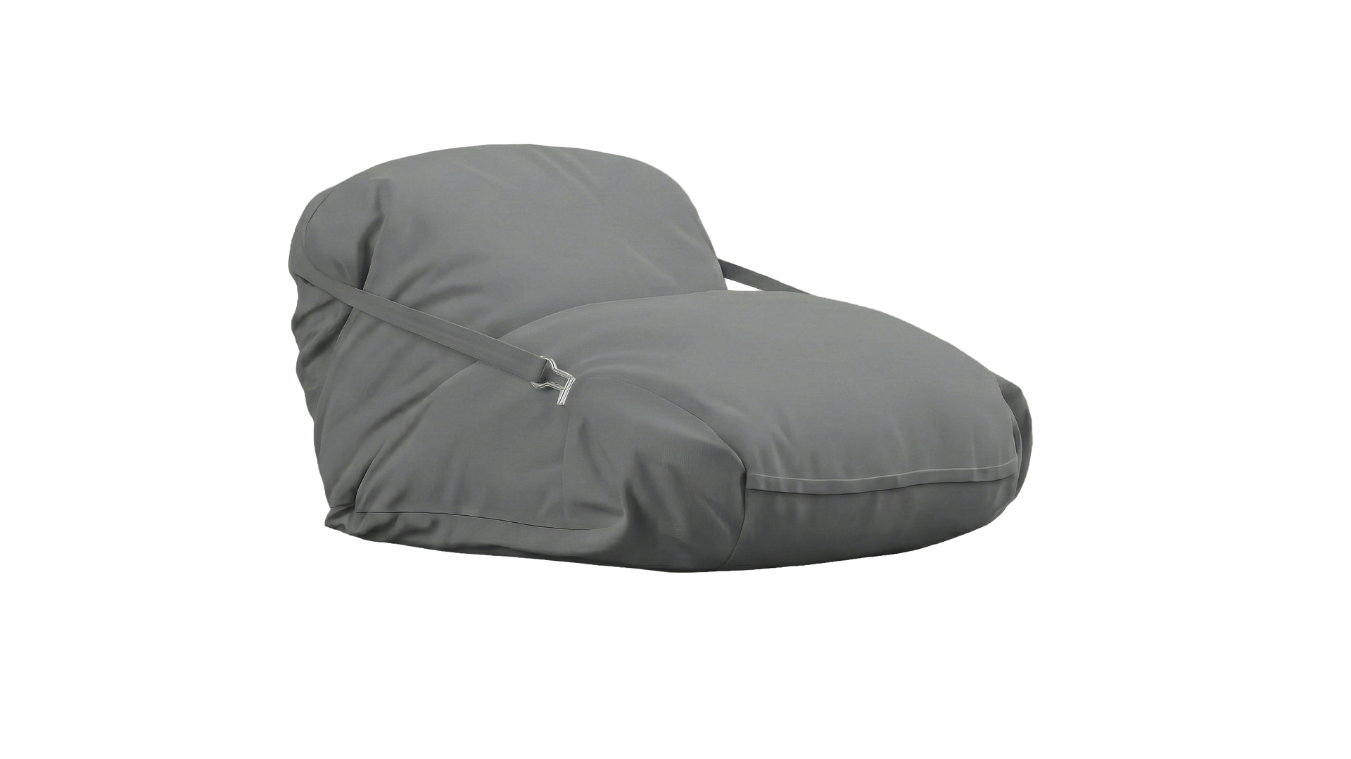 Gray bean bag chair on a white background