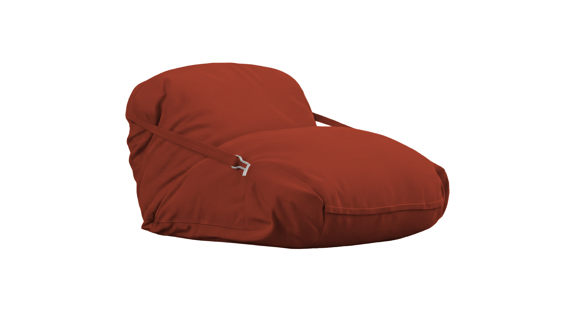 Red bean bag chair on a white background

