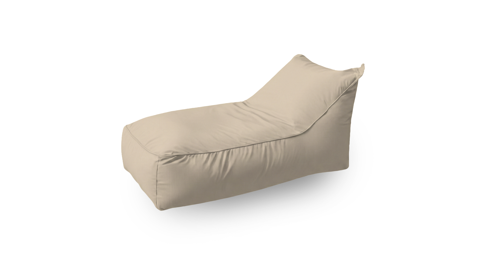 Beige bean bag chair on a white background