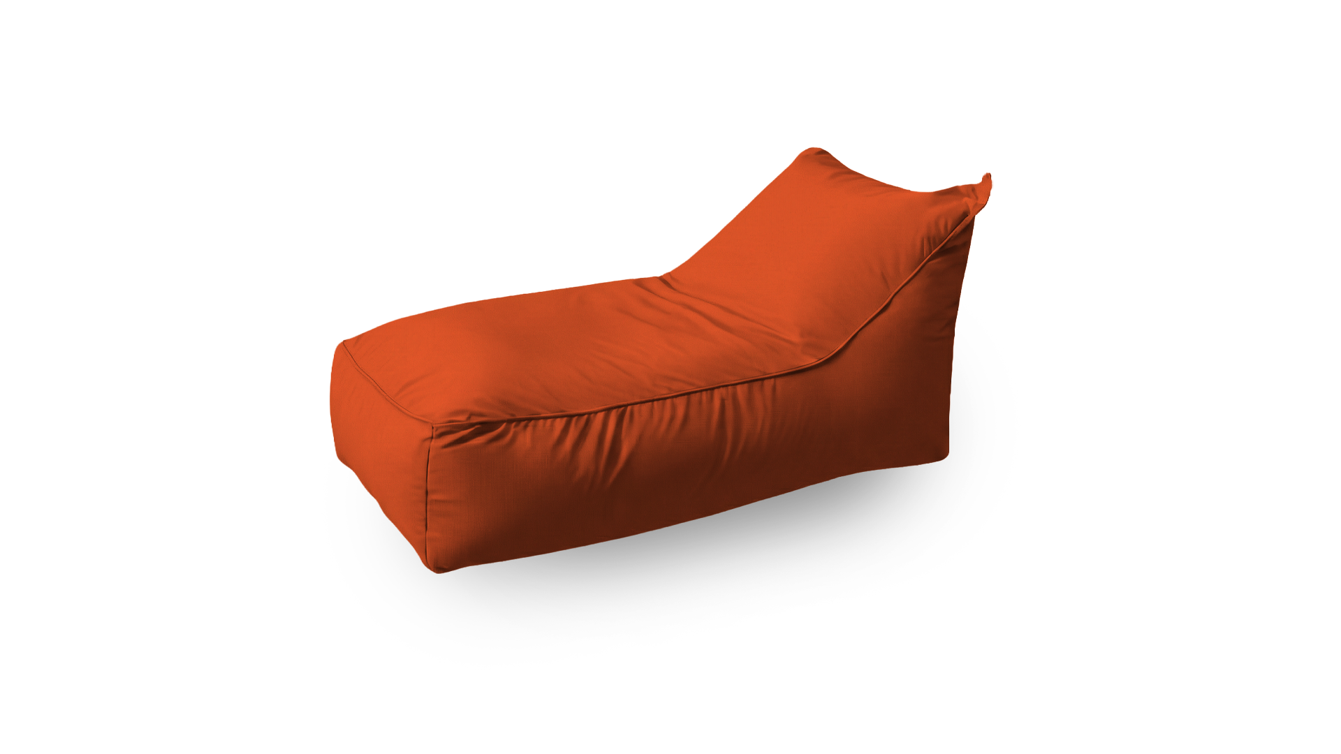 Orange bean bag chair on a white background